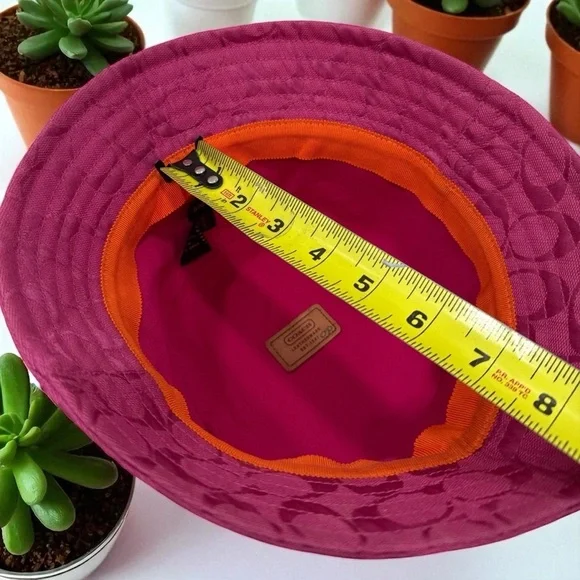 Coach Authentic Pink Logo Bucket Hat Size S - Picture 9 of 13